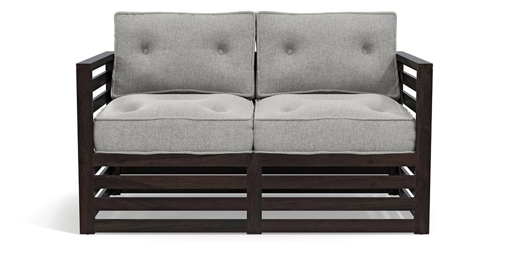 Raymond Wooden Sofa - American Walnut Finish (Vapour Grey)